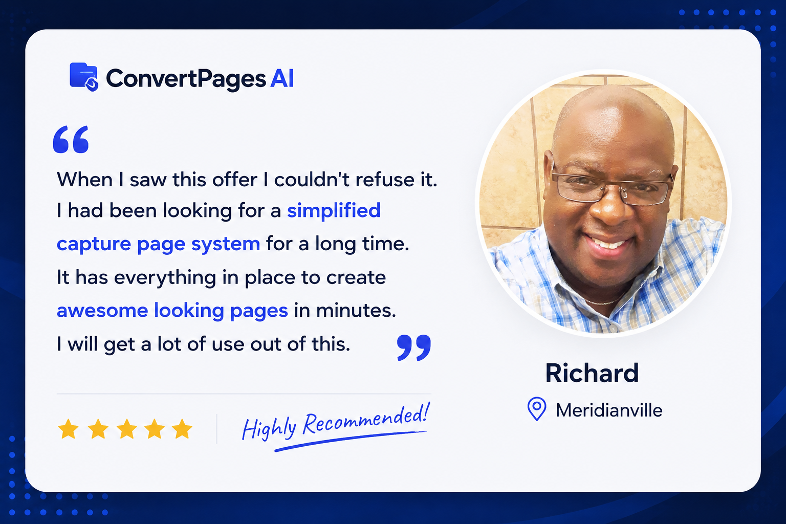 Richard, Meridianville — beta tester testimonial